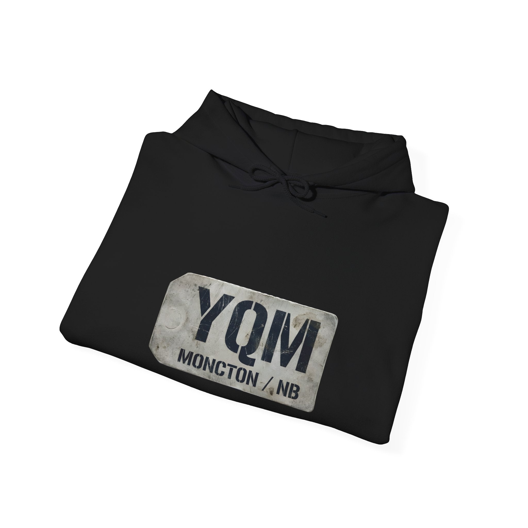 YQM Moncton Vintage License Plate Hoodie